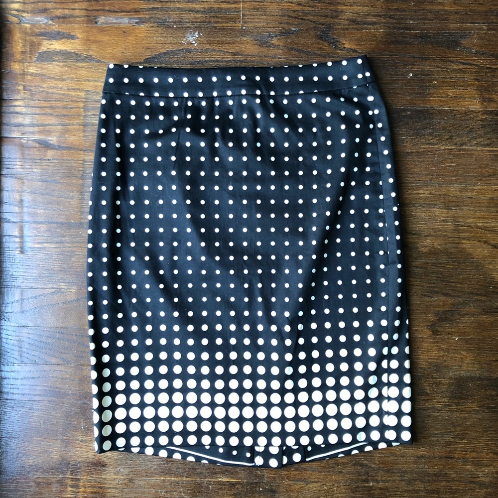 J. Crew The Pencil Knee Length Skirt Dots Size 0